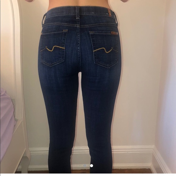 7 For all Man Kind High Rose Skinny Jeans - Picture 2 of 4